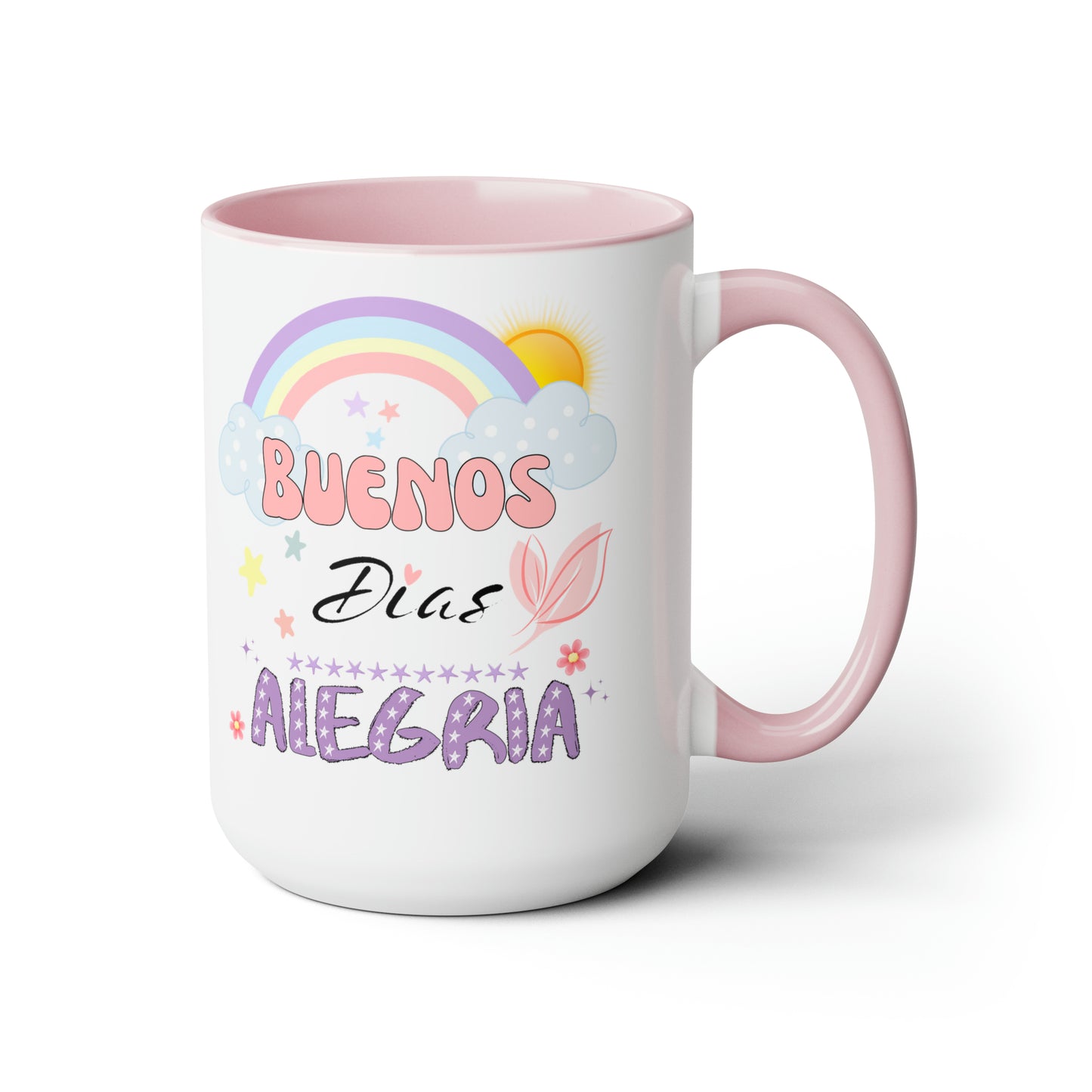 Buenos Dias Alegria - Two-Tone Coffee Mugs, 15oz