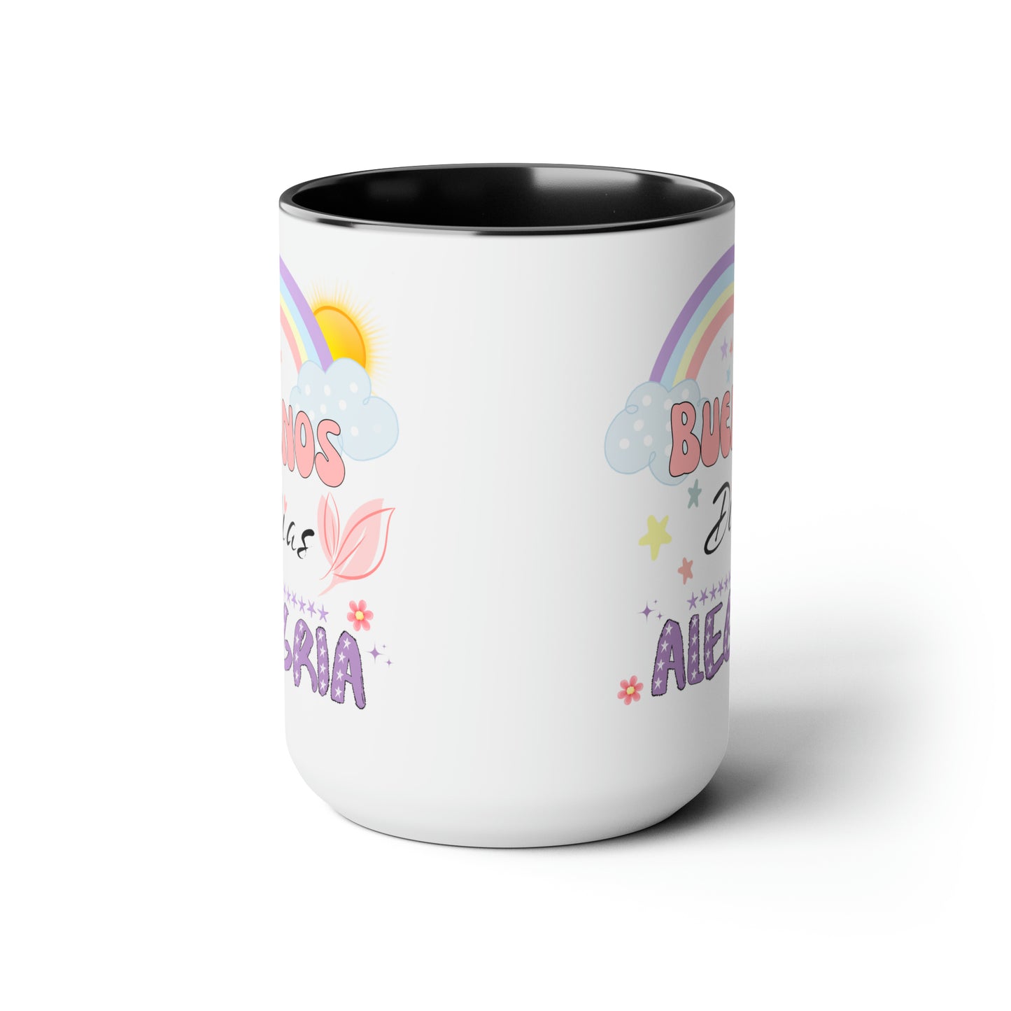 Buenos Dias Alegria - Two-Tone Coffee Mugs, 15oz