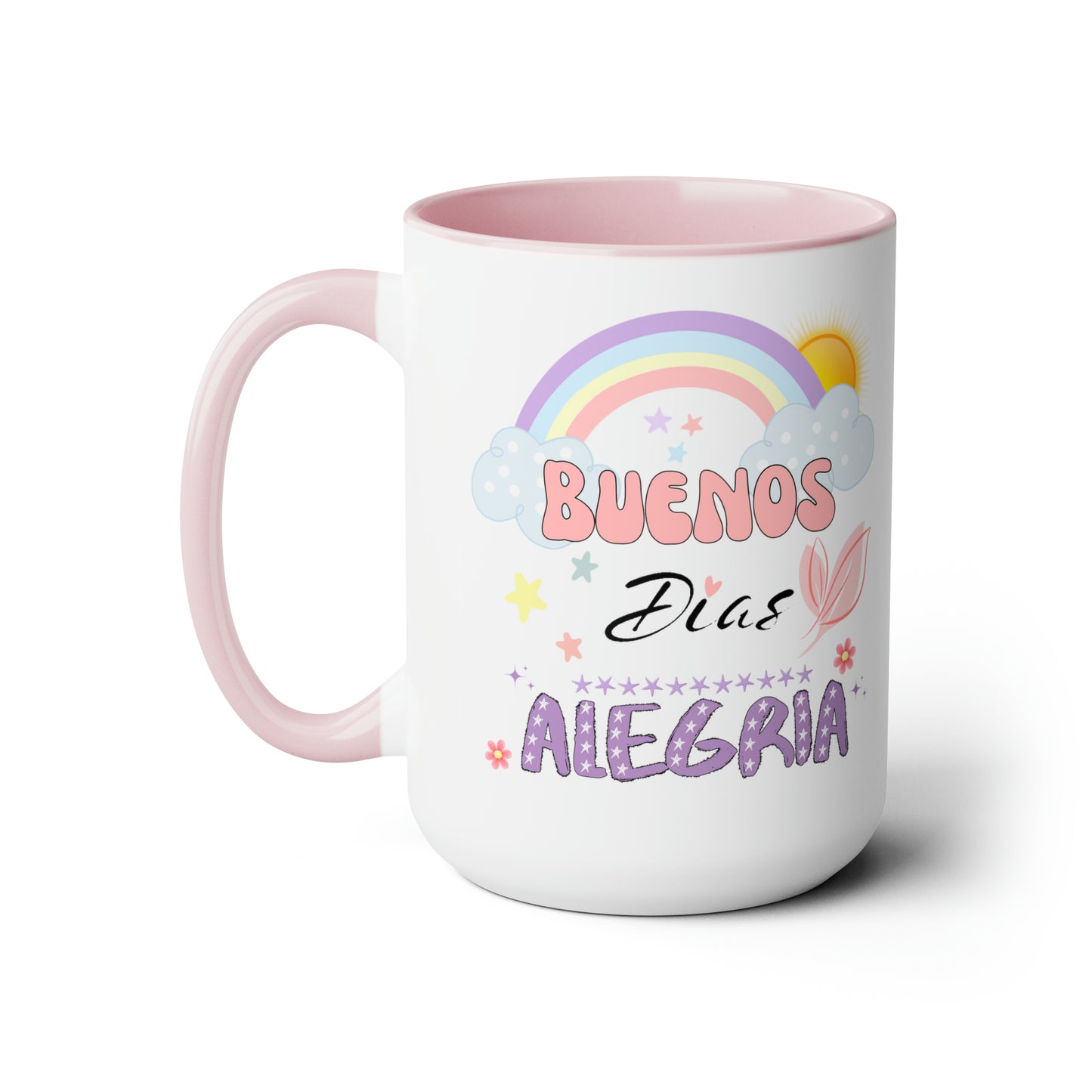 Buenos Dias Alegria - Two-Tone Coffee Mugs, 15oz