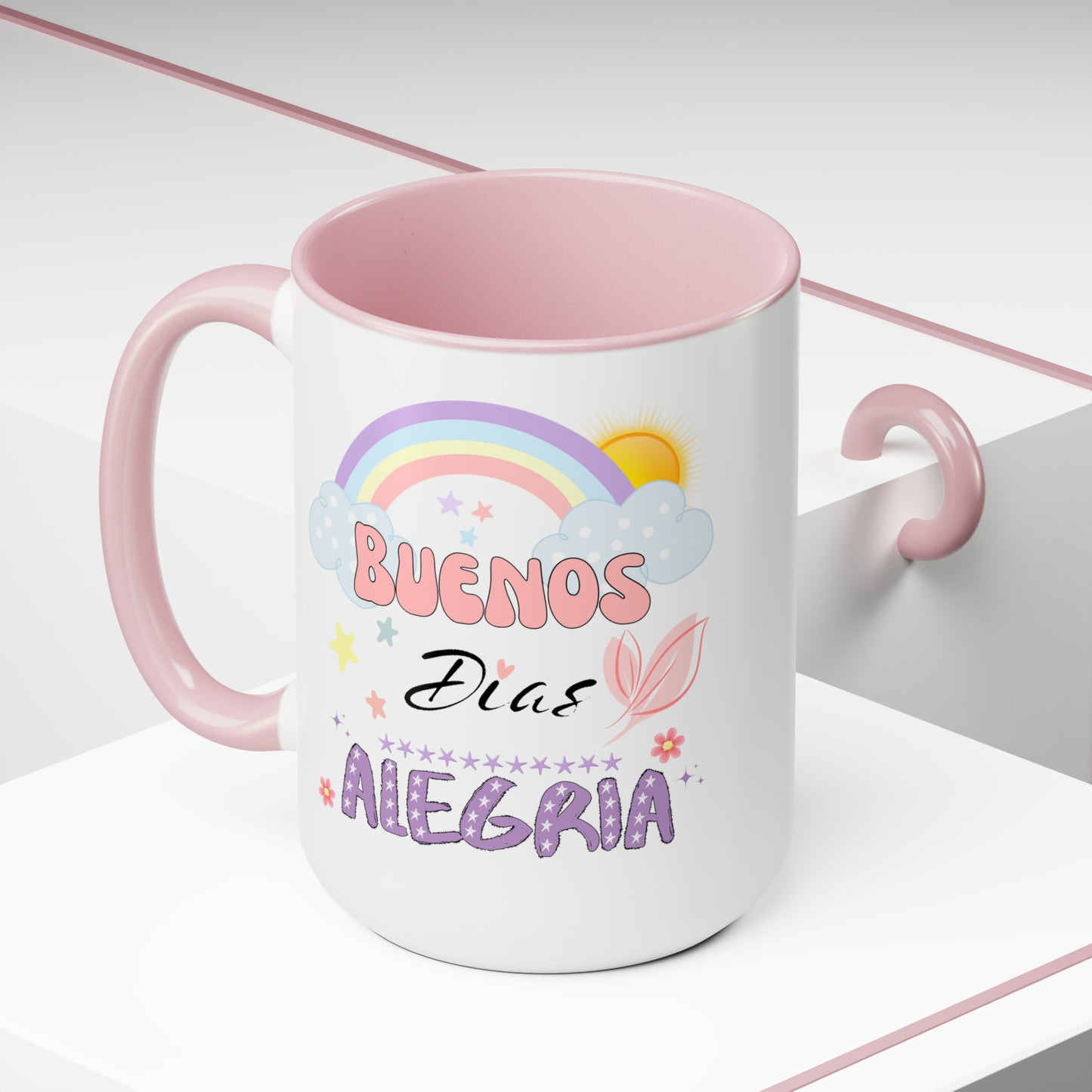 Buenos Dias Alegria - Two-Tone Coffee Mugs, 15oz