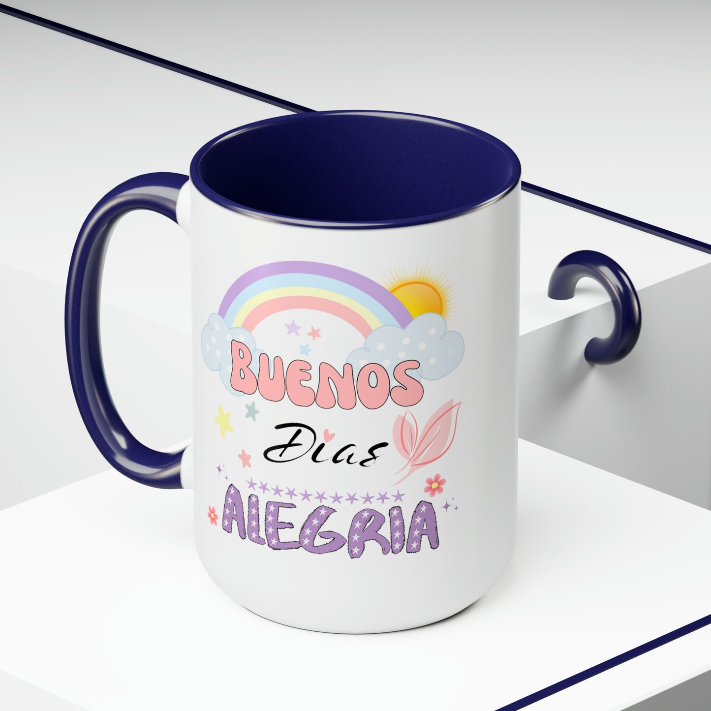 Buenos Dias Alegria - Two-Tone Coffee Mugs, 15oz