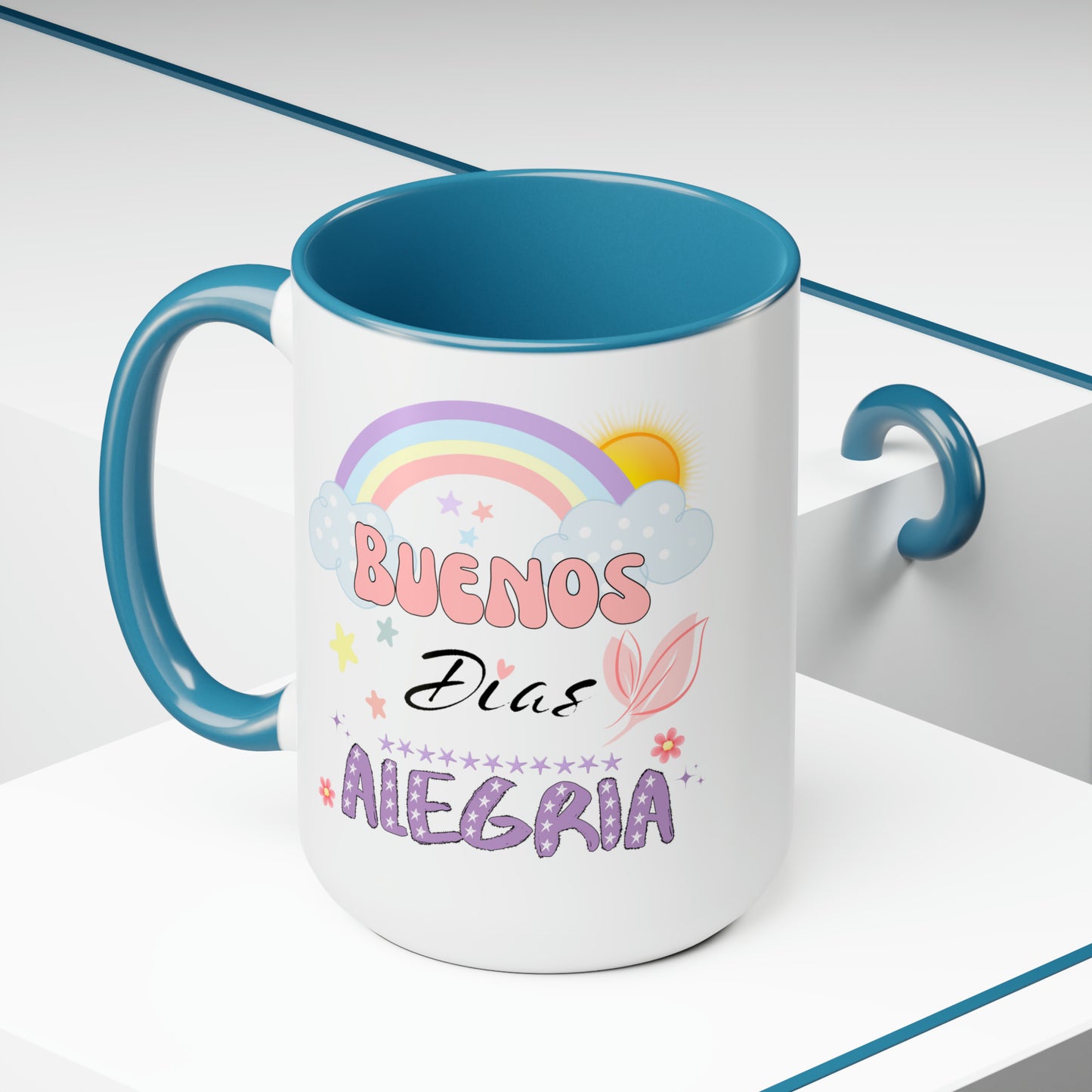 Buenos Dias Alegria - Two-Tone Coffee Mugs, 15oz