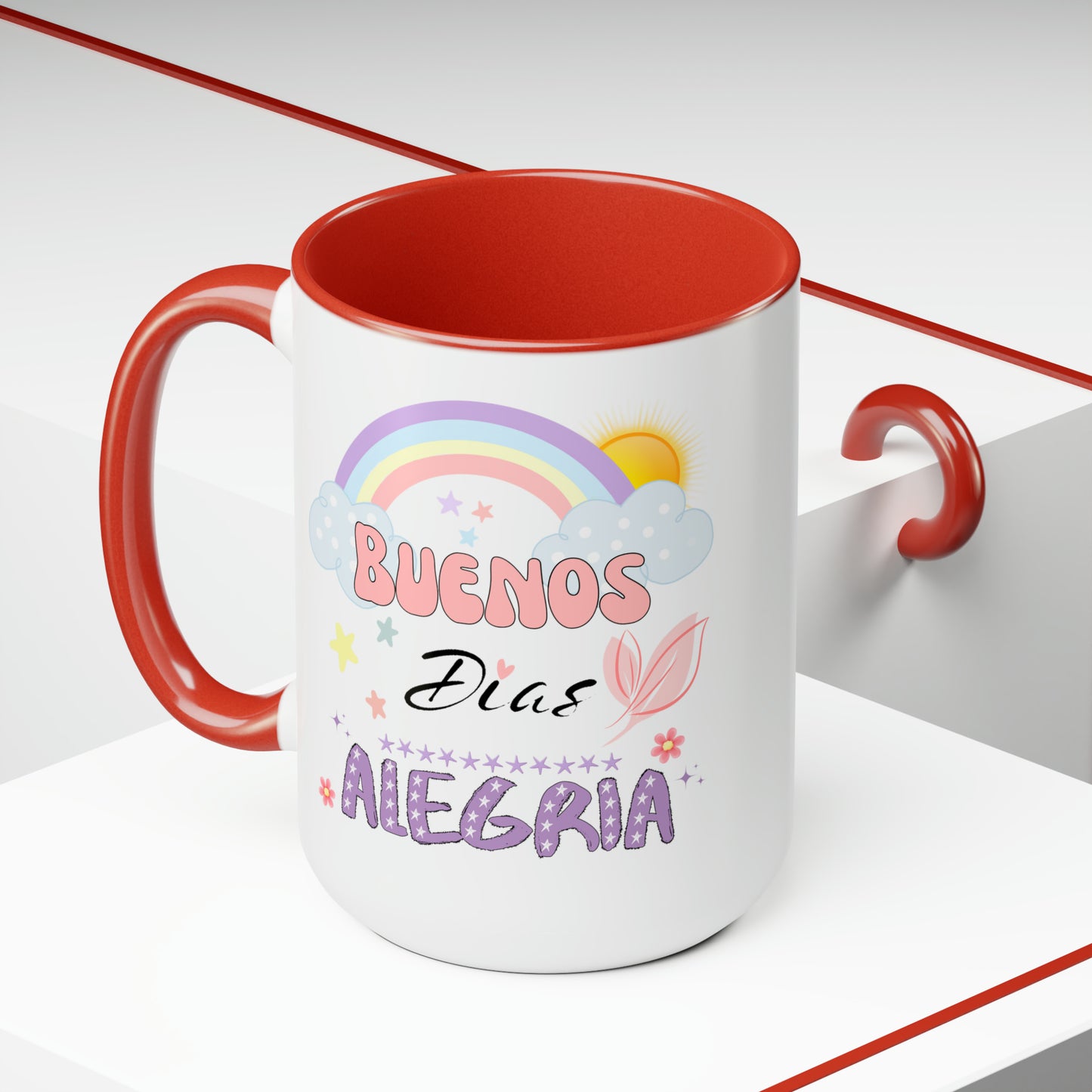 Buenos Dias Alegria - Two-Tone Coffee Mugs, 15oz