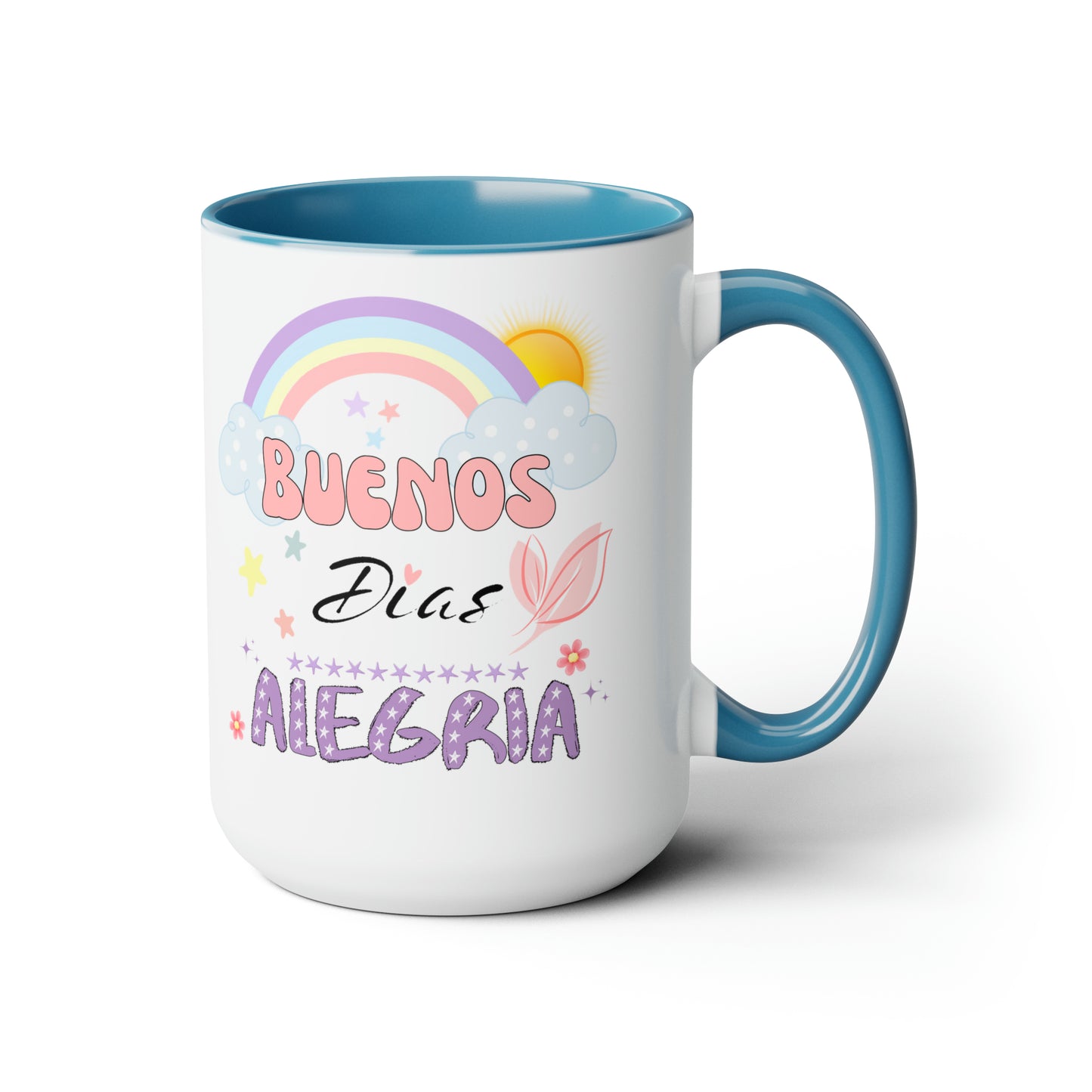 Buenos Dias Alegria - Two-Tone Coffee Mugs, 15oz