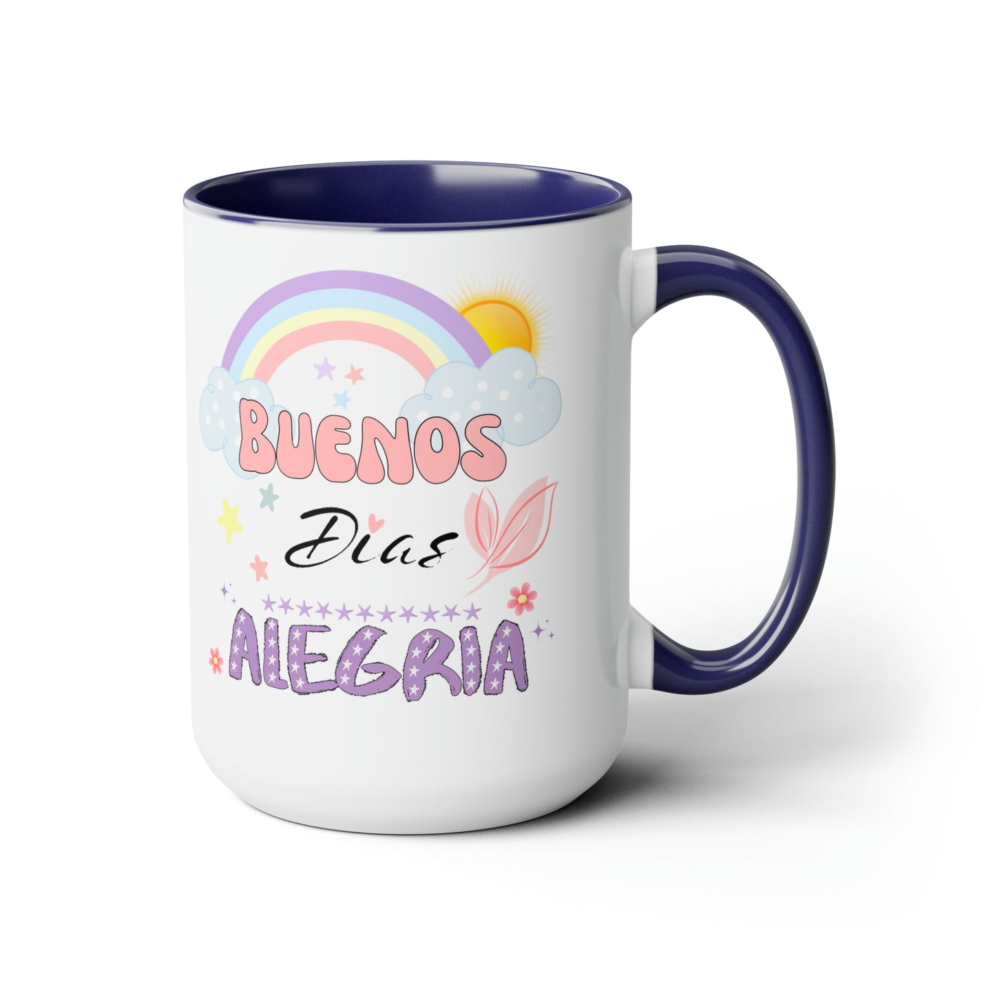 Buenos Dias Alegria - Two-Tone Coffee Mugs, 15oz