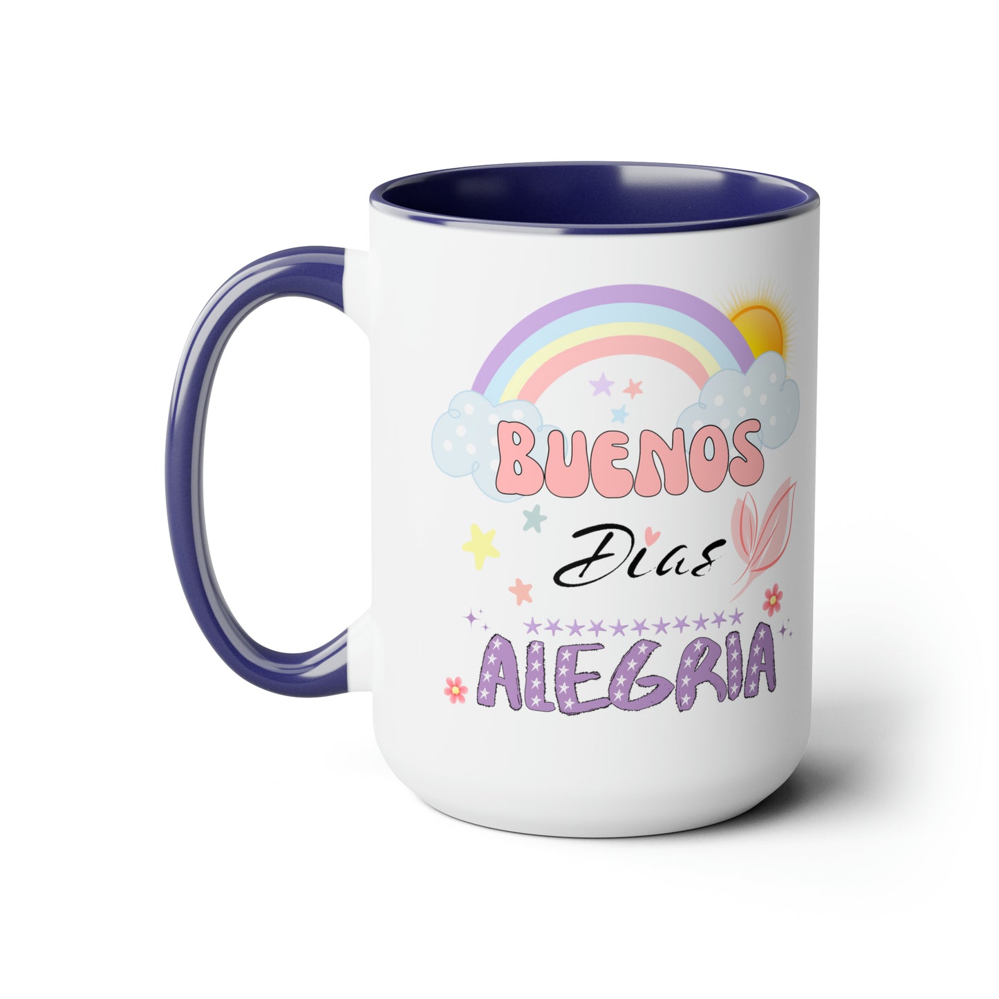 Buenos Dias Alegria - Two-Tone Coffee Mugs, 15oz